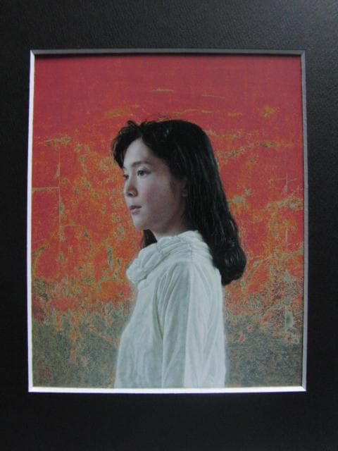 大矢　英雄【黄昏の行方】、希少画集画、状態良好、新品額装付