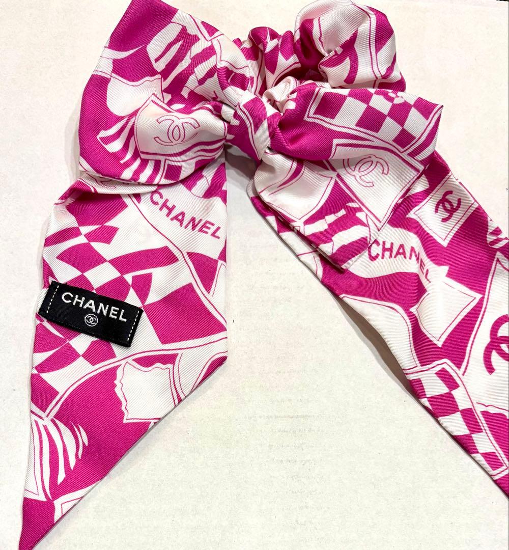 良品☆シャネル　シュシュ　ココマーク ロゴ23Cクルーズコレクション リボン