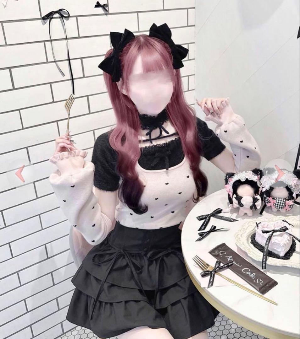 ハニーミュウ Honey mew アームカバー付きレースチョーカートップス