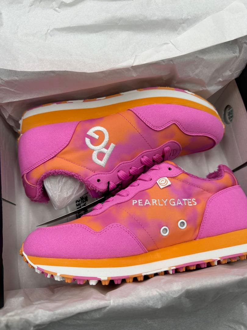 新品　パーリーゲイツ　ゴルフシューズ　タイダイ柄　レディース　23㌢