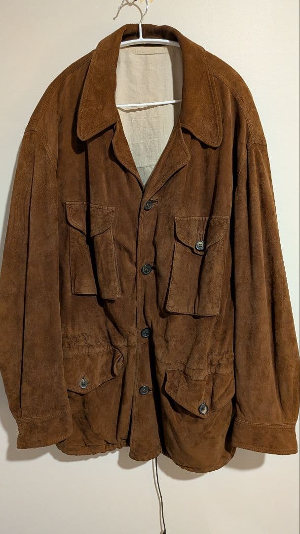 ​【傑作】HUGO BOSS スウェード ジャケット 襟レザー vintage