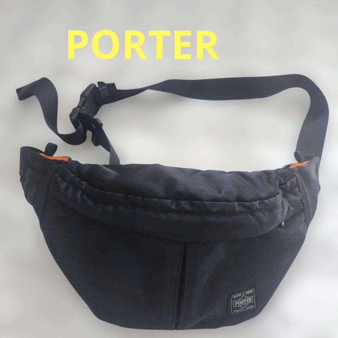 【未使用級】PORTER タンカーボディバッグ ブラック　QRコード付き PORTER 未使用品 ポーター 25年製 TANKER タンカー SLING BAG W zip (L