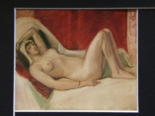 アンリ・マティス「横たわる裸婦」、希少画集画、状態良好、新品高級額装付