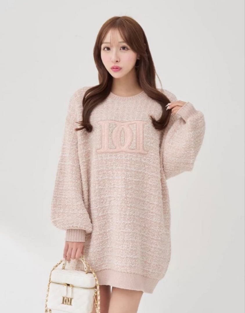 Darich DDロゴツイードニットプルオーバー ピンク ダーリッチ