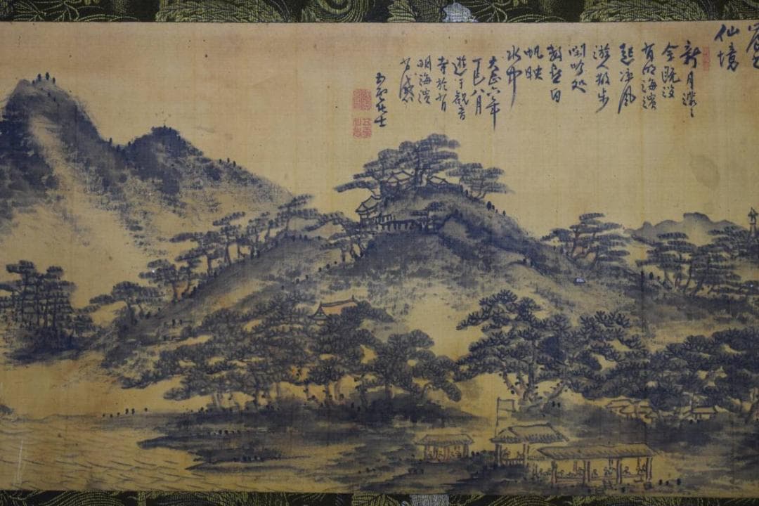 模写/五雲/山水画賛/布袋屋掛軸HD-515