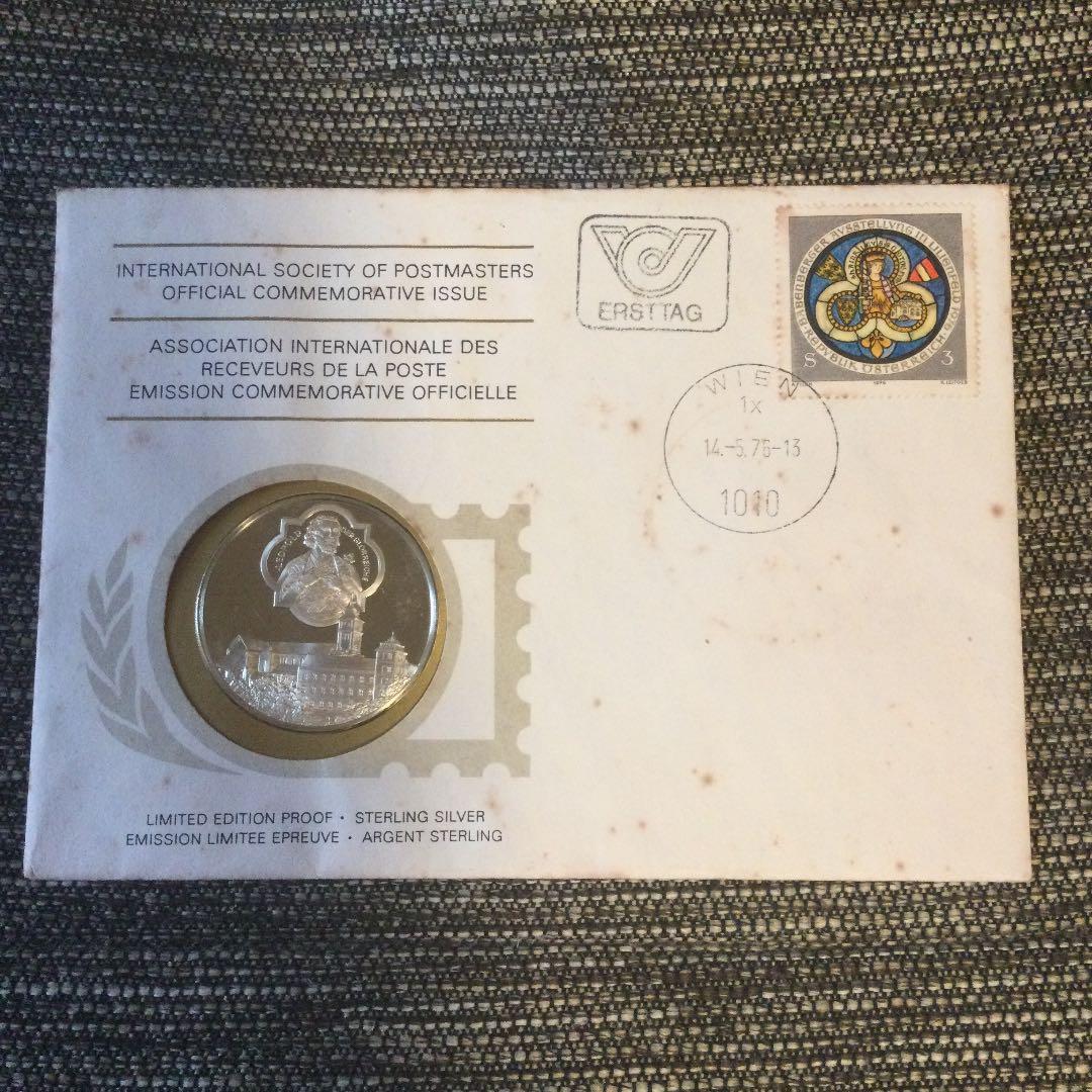 ベザレル・アカデミー創立70周年記念封筒とと銀プルーフメダルセット