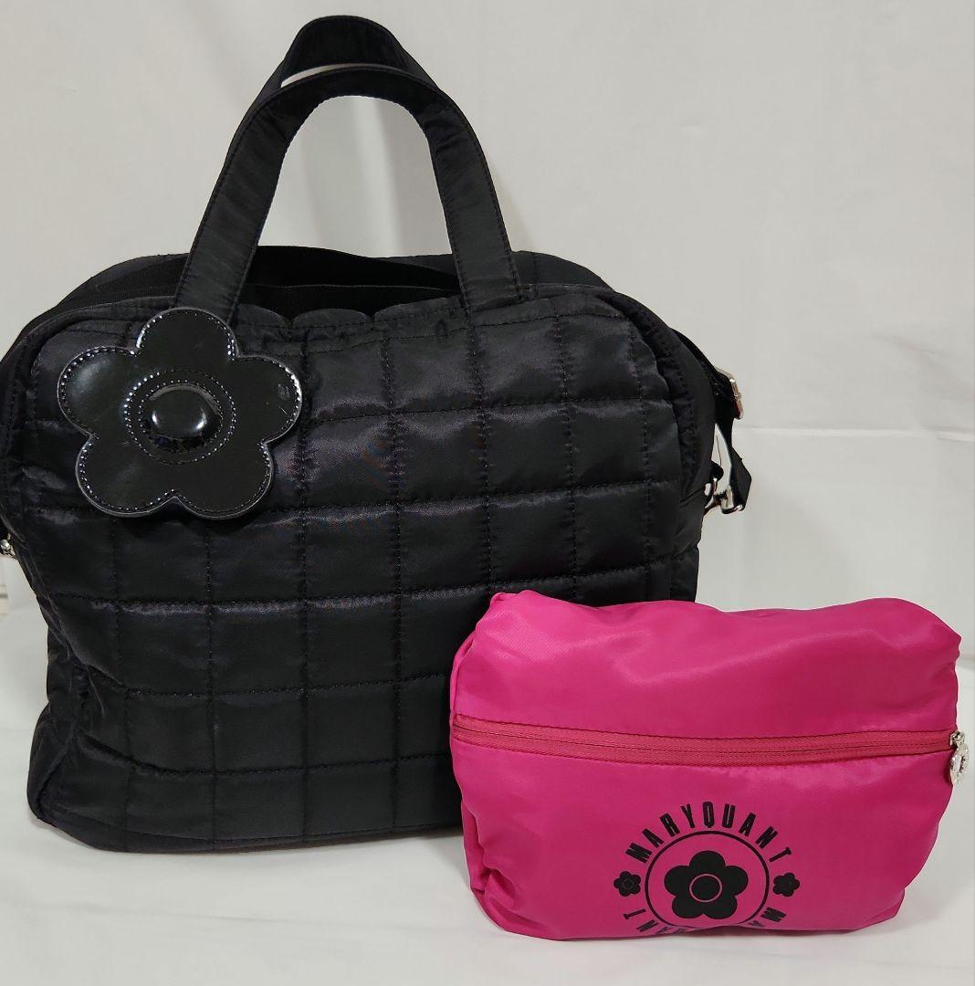 マリークワント♡2wayボストンバッグ　折り畳みボストンバッグ　2点セット