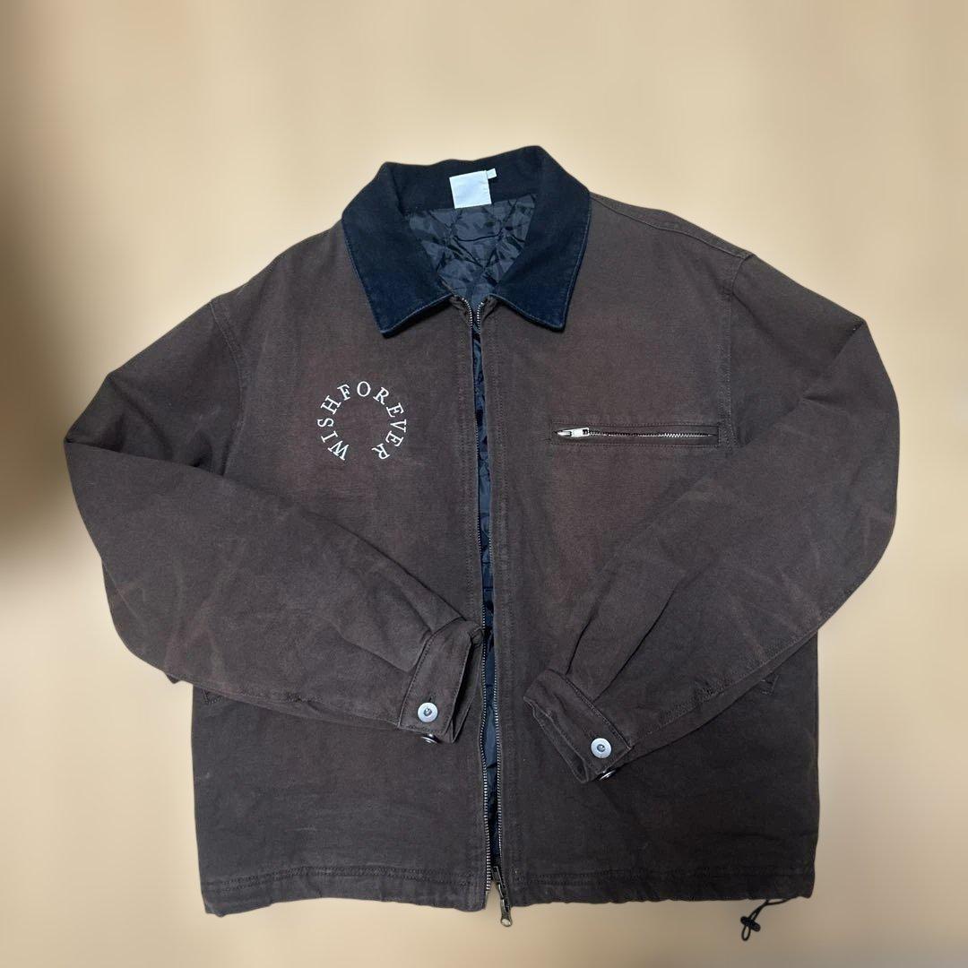 WISH FOREVER ブラウン ジャケット S WISH FOR EVER（ウィッシュフォーエバー） ジャージ FAKE SUEDE TRACK