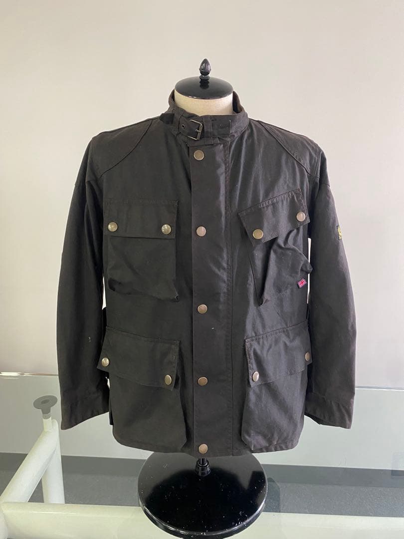 Belstaff オイルドジャケット 黒ブラウン 4ポケット 美品】 Belstaff / ベルスタッフ | TOUR OVERSHIRT / コーデュロイ切替