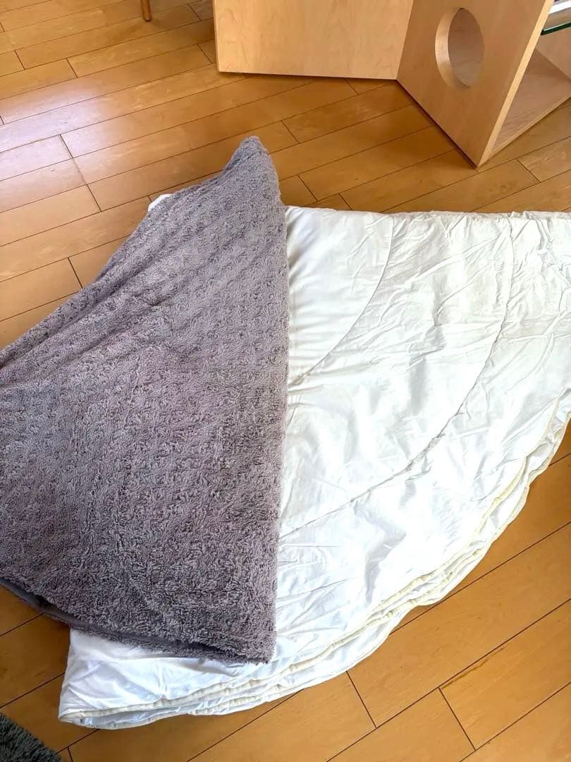 アクタス　円形220こたつ布団+カバーセット 新品 アクタス 円形こたつカバー チャコールグレー こたつ布団カバー