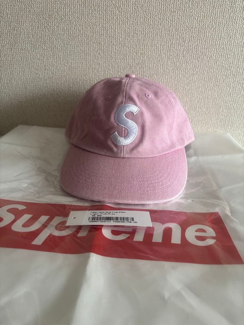 25fw supreme キャップ Sロゴ Light Pink ピンク