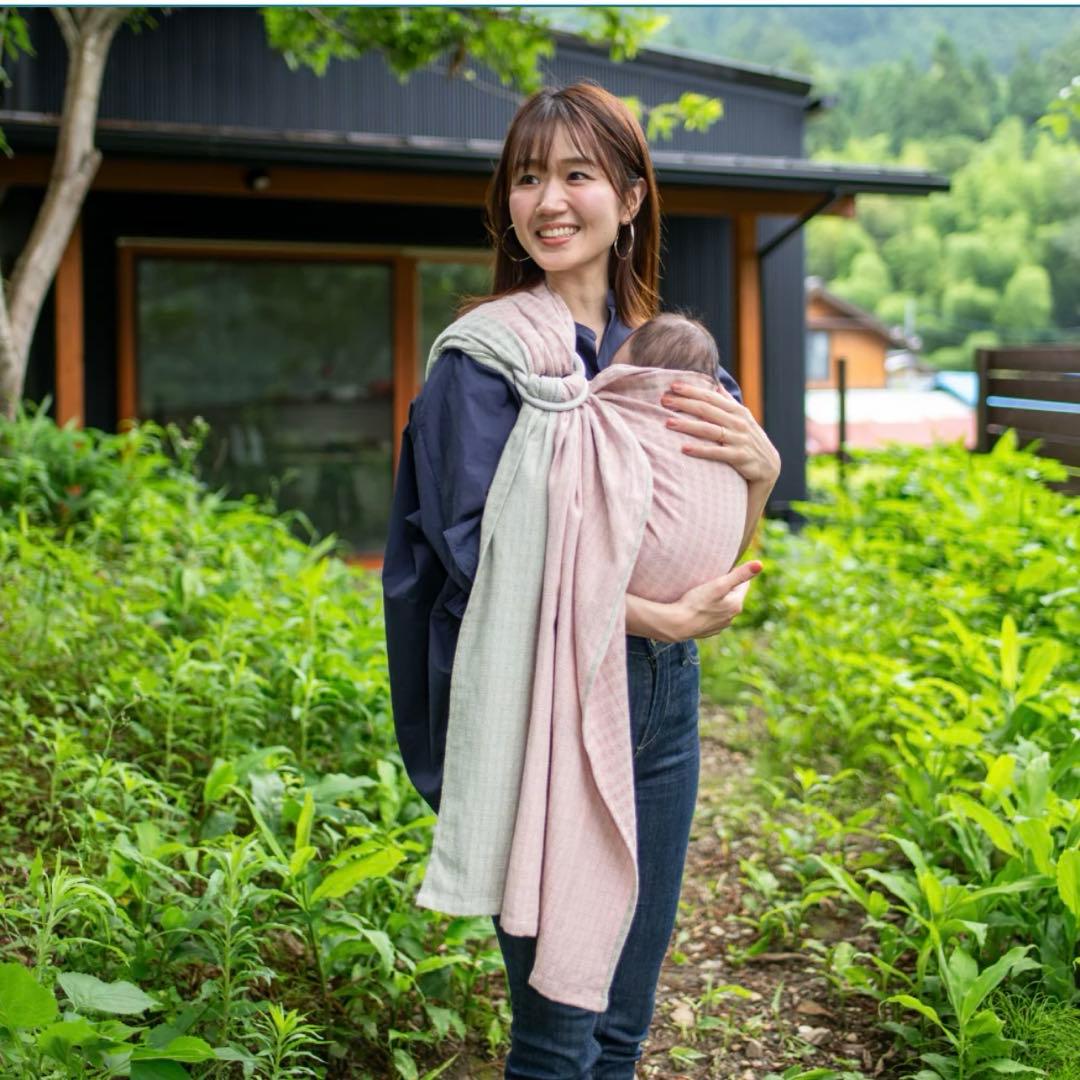 北極しろくま堂　スリング　抱っこ紐　キュットミー823 Hishiもも×オリーブ 北極しろくま堂 スリング 抱っこ紐 キュットミー823 Hishiもも