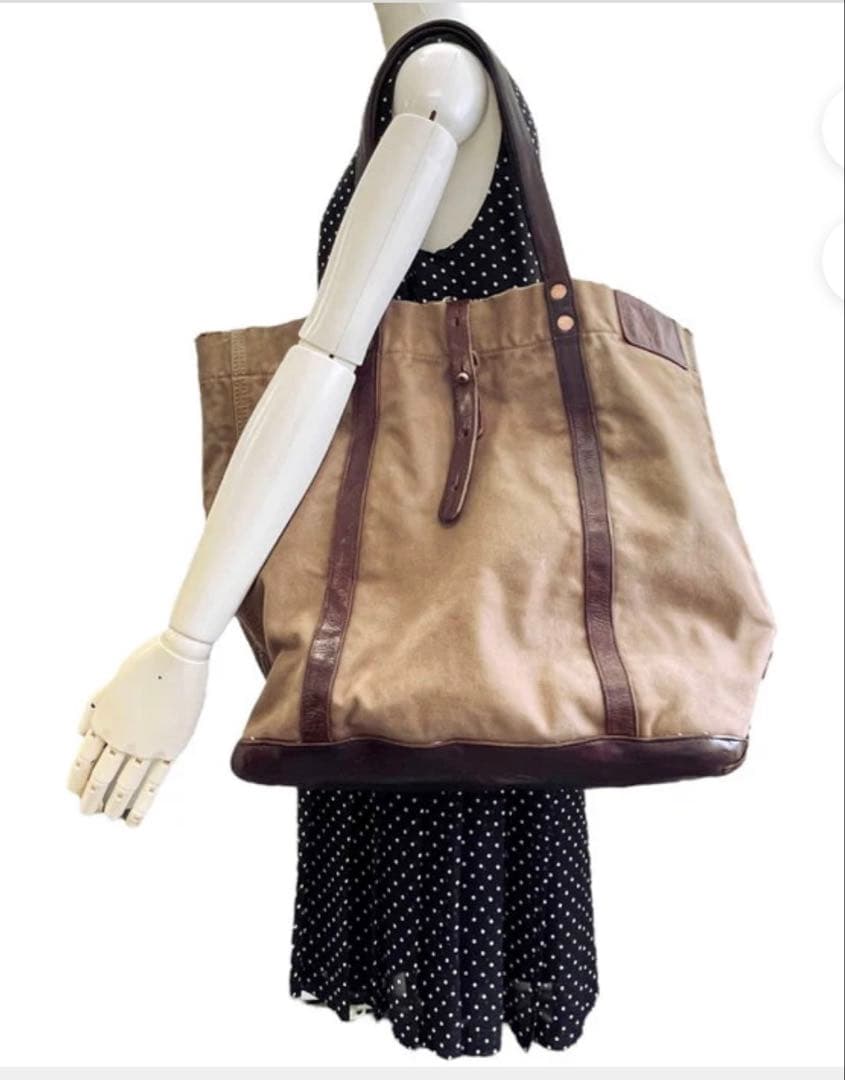 RRL ダブルアールエル キャンバスレザー トートバッグ s2w8 ネペンテス ダブルアールエル トートバッグ レザートート メンズ RRL – Rehello by