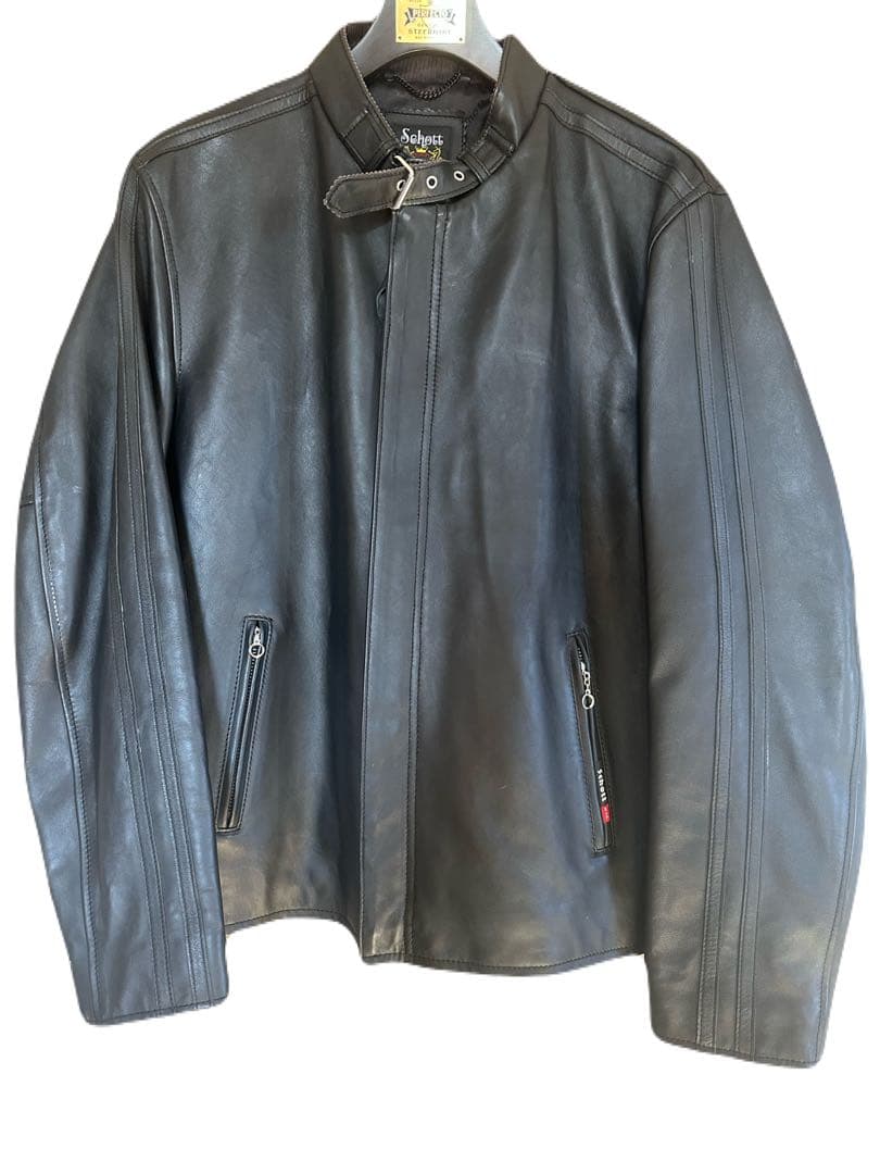 ぽ*ず様 未使用 N.Y.C. ショット CLASSIC RACER 羊革レザー Schott N.Y.C（ショット） Schott クラシック レーサー レザー