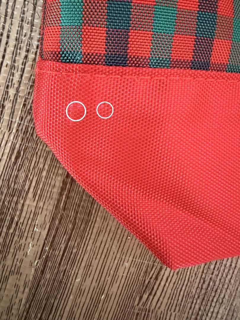 ファミリア チェック柄トートバッグ リンゴ刺繍