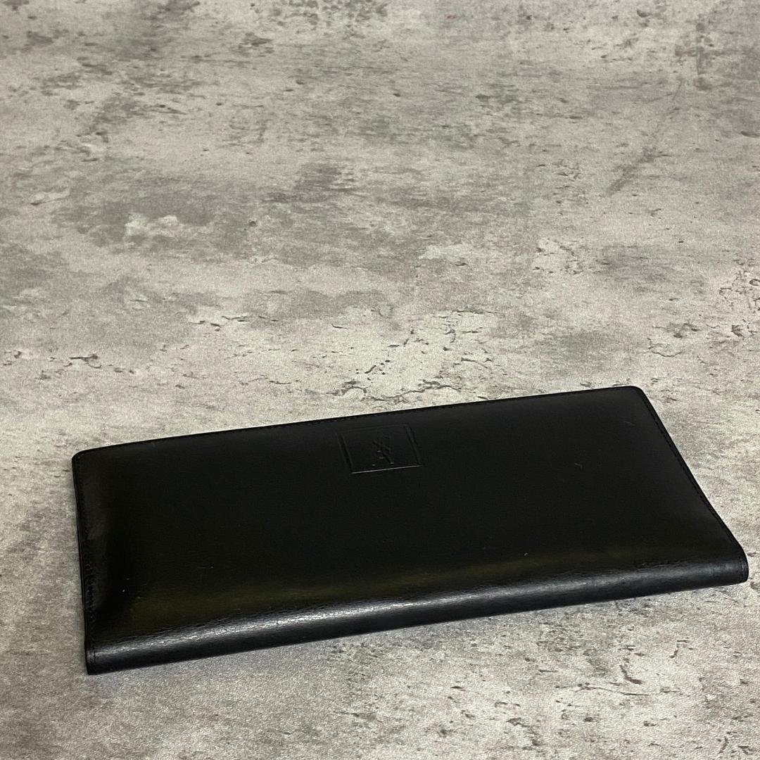 ✨極美品✨ イヴサンローラン YSLロゴ 型押し 長財布 札入れ レザー 黒