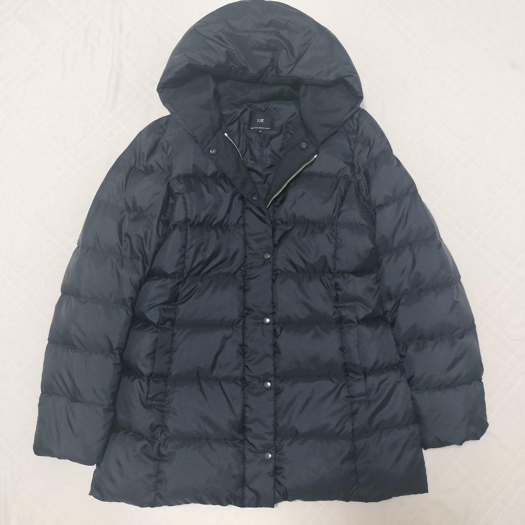 23区　洗えるシレータフタフーデッドダウン　黒　38　M 楽天市場】【VERY掲載/新色追加】シレータフタ ミドル丈 ダウンコート