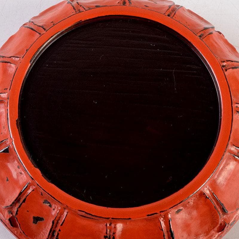 茶道具 鎌倉彫 橘屋友七作 菊形香合 共箱 V 8756