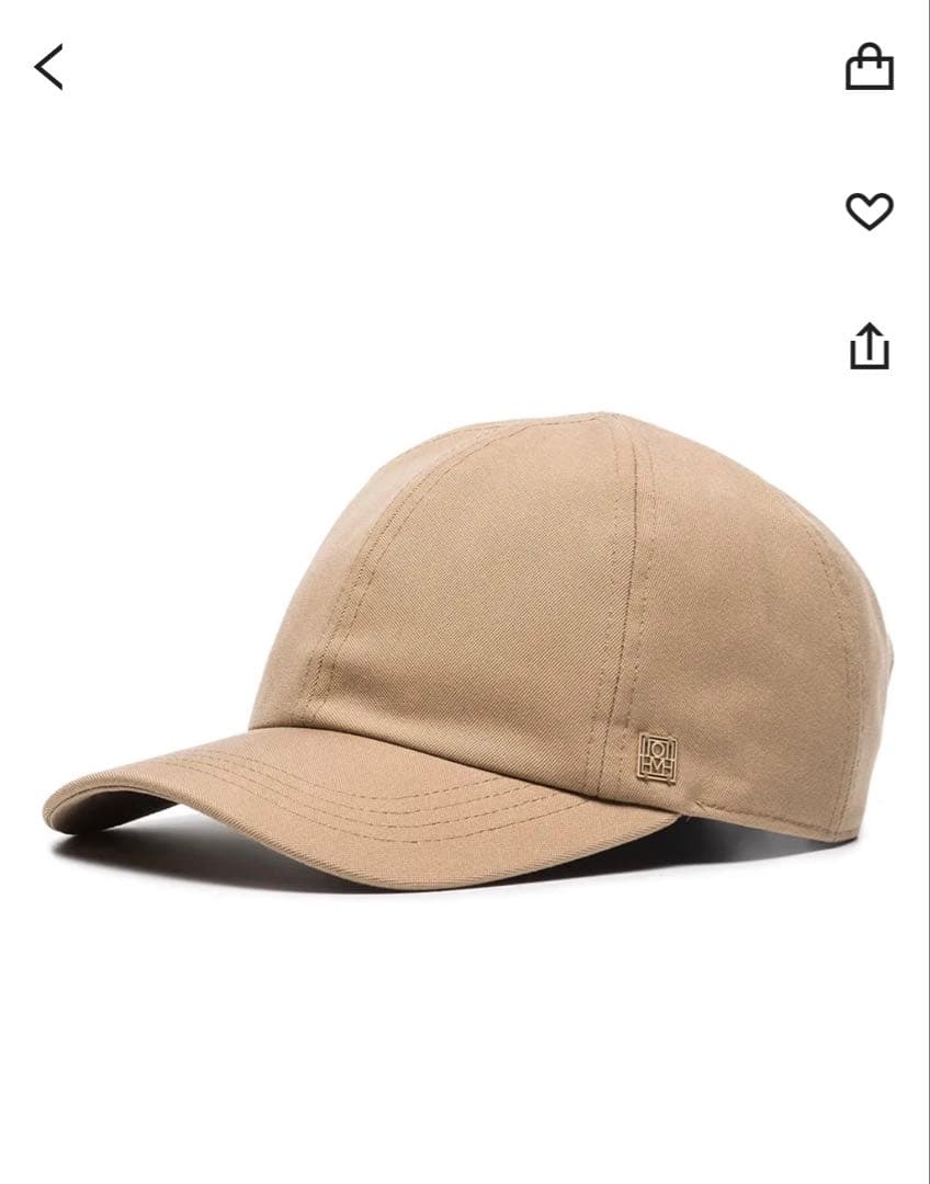 【3連休限定価格】TOTEME ロゴプレートキャップ ベージュ