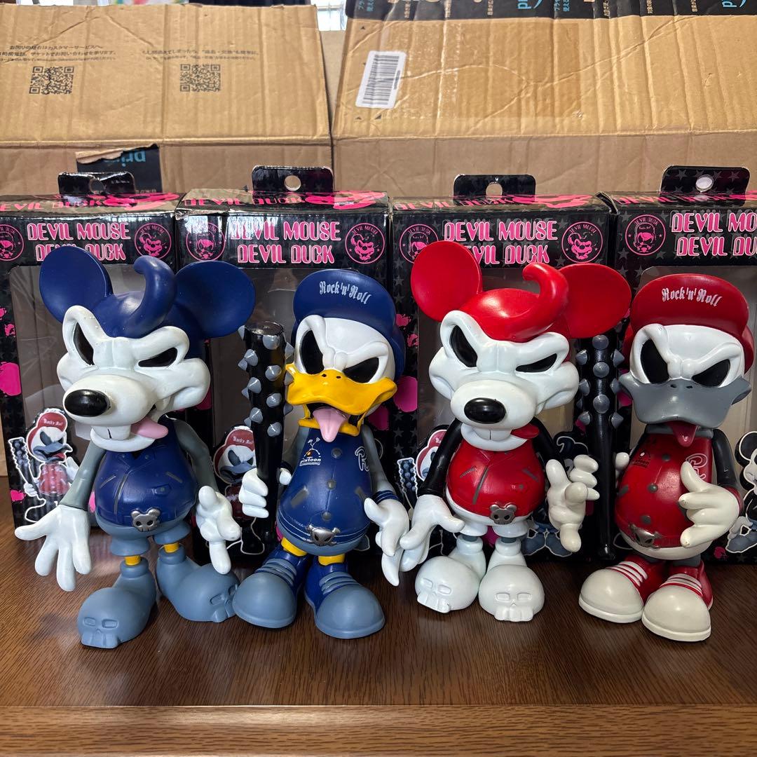 デビルマウス　デビルダック　フィギュア　青カラー　赤カラー　4体セット