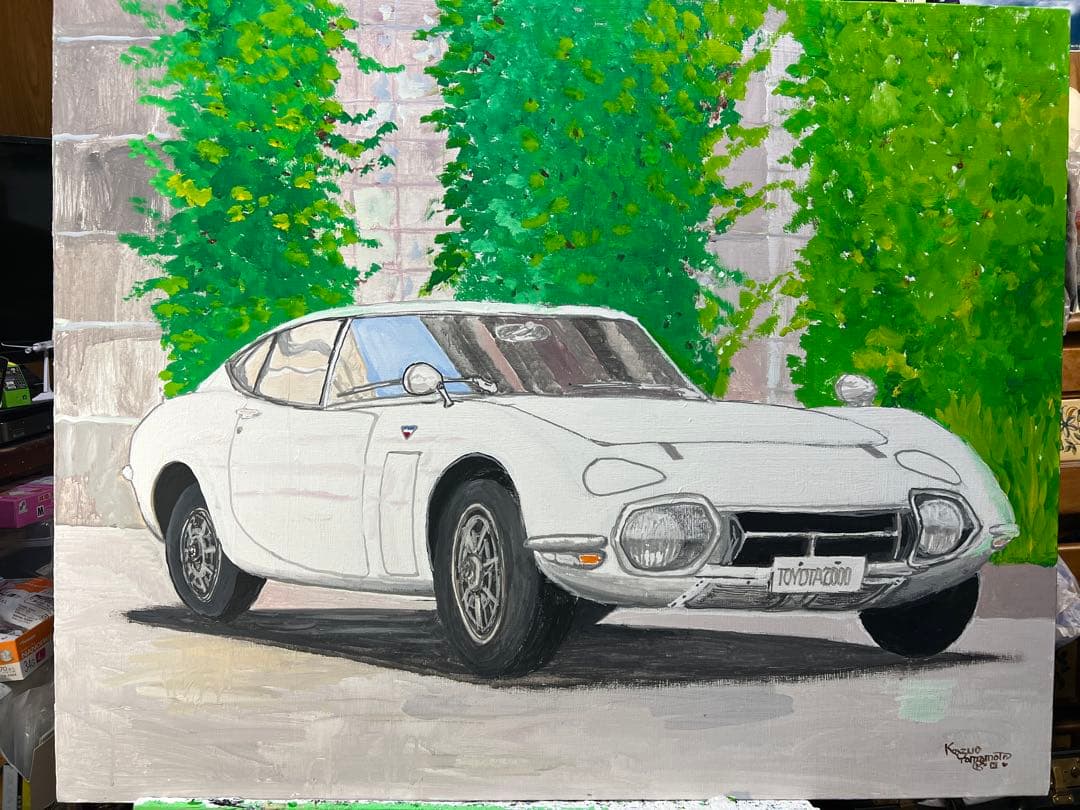 トヨタ 2000GT 油彩絵画