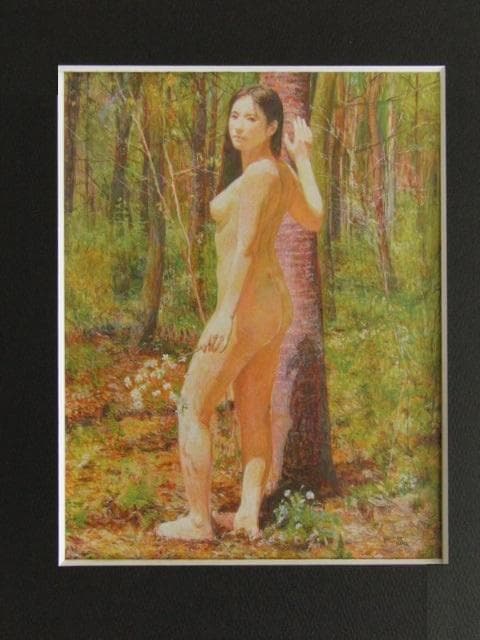 濱本久雄、【桜】、希少な限定額装用画集画、新品高級額 額装付、状態良好