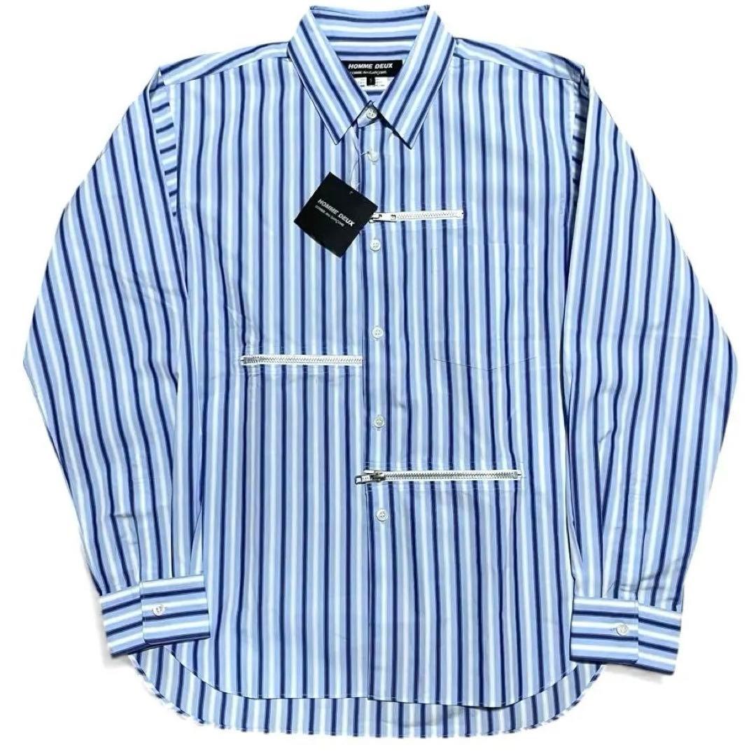 コムデギャルソン オムドゥ DO-B024 ジップ デザイン ストライプ シャツ