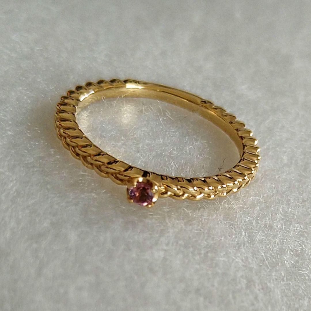 極美品 NOJESS K10 YG ピンクトルマリン リング 7号 未使用級 - メルカリ