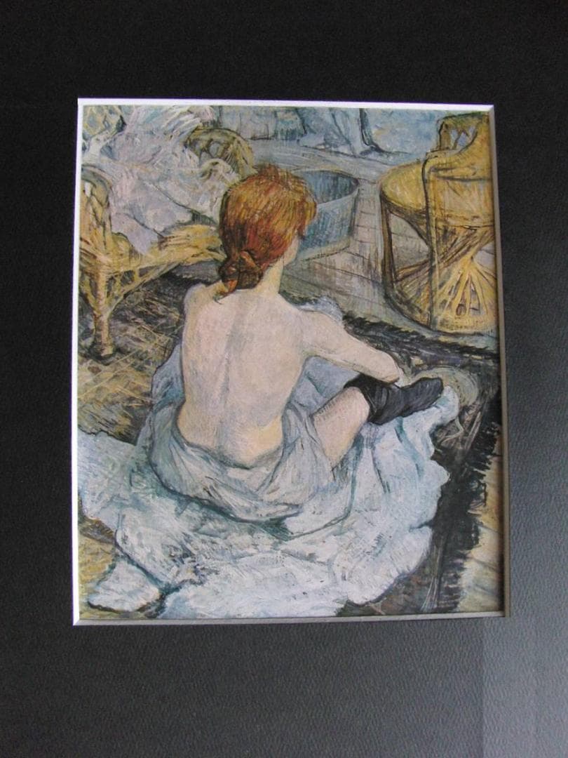 トゥールーズ＝ロートレック、【化粧する女】、希少な額装用画集より、状態良好