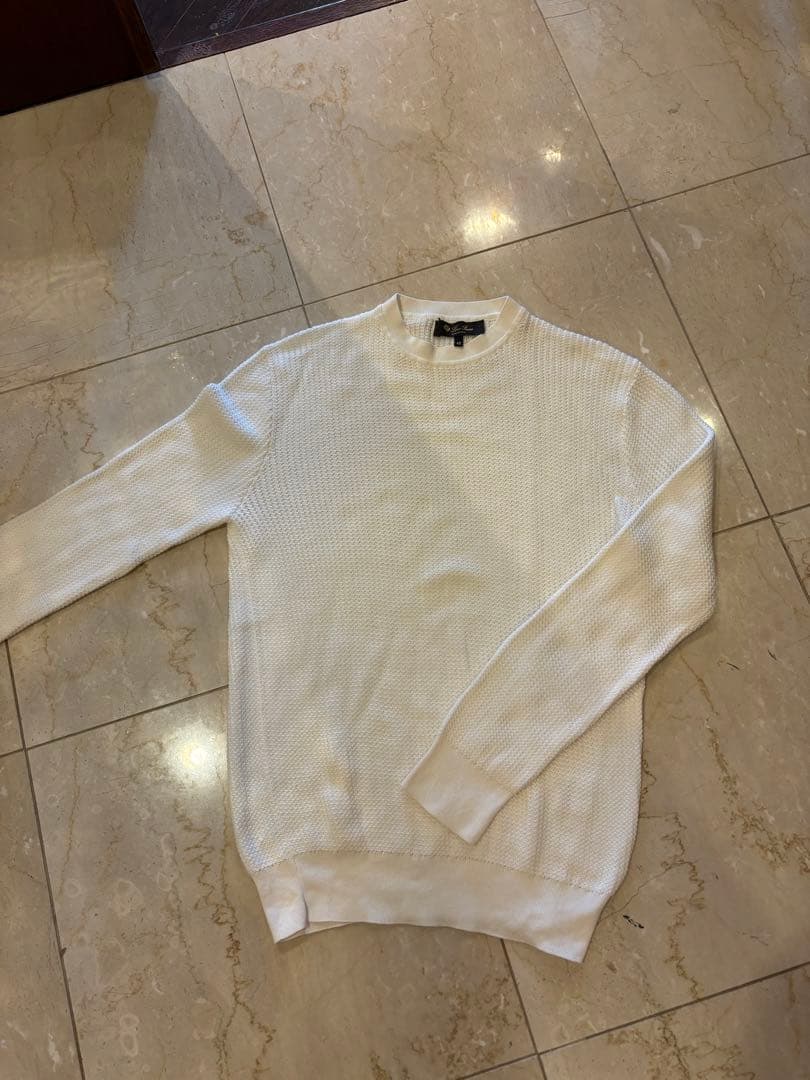 LOLO PIANAシルク55%コットン45%ホワイト セーター サイズ42