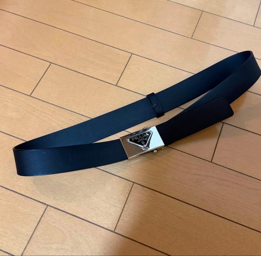 PRADA プラダ ブラック レザー　ベルト ロ　75 80 85 90 95