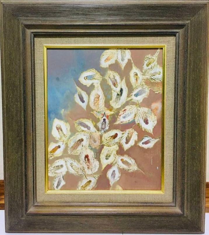 落葉　油絵　F3(273×220mm)