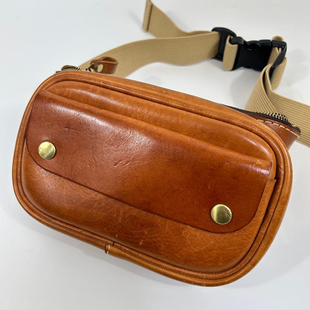 HERZ ボディバッグ ウエストバッグ レザー キャメル