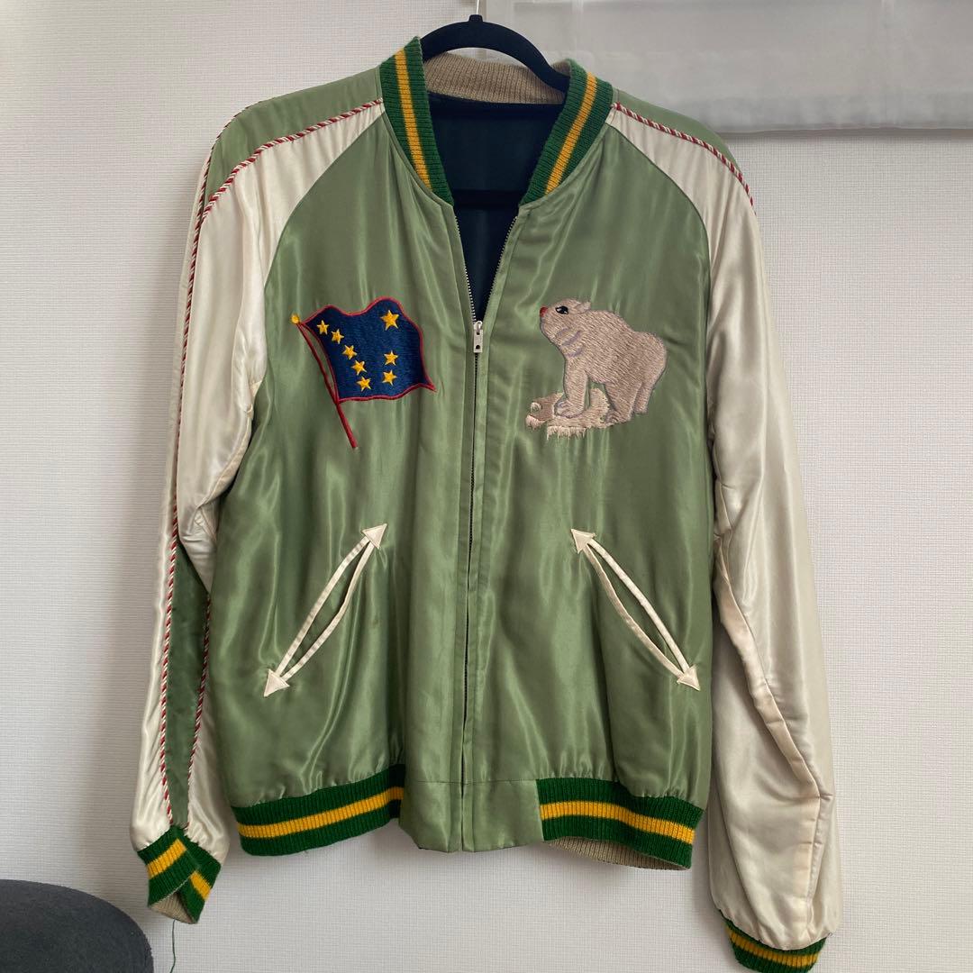 売り切り値下げ　東洋×ビームス　スカジャン　白熊×鷹　L