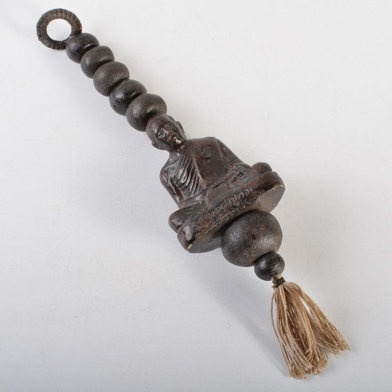 中国　唐木紫壇製　仏像雕　装飾品　置物　M　R7107E