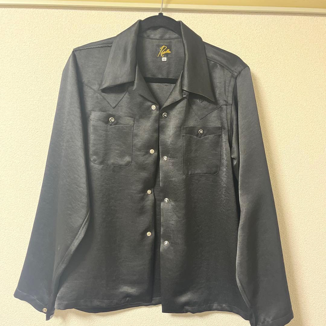 Needles ブラック シャツ XS 蝶刺繍 NEEDLES(ニードルズ) 22SS Papillon Emb. S/S shirt パピヨンシャツ