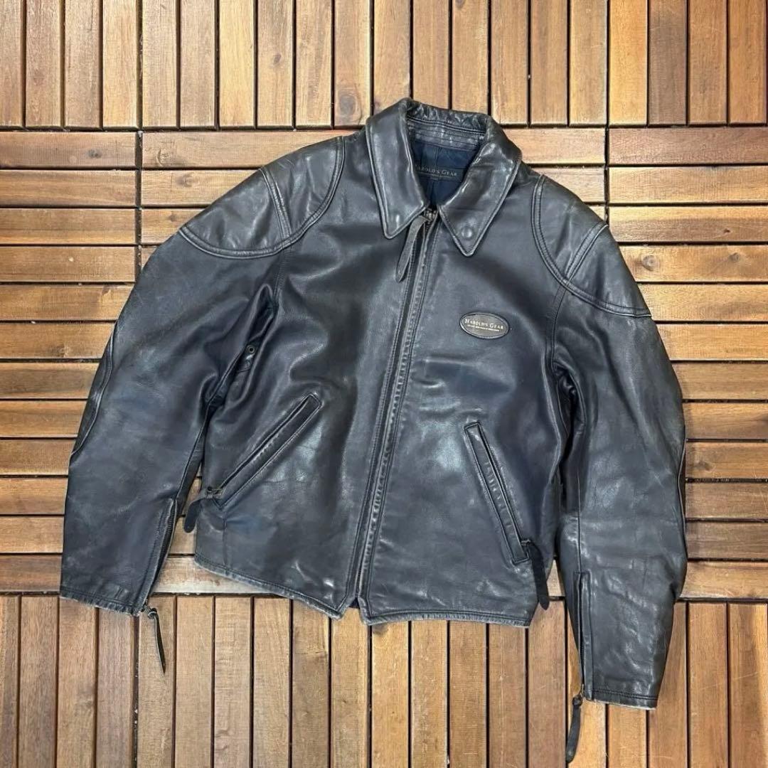 HAROLD'S GEAR レザー シングルライダース ジャケット 本革 牛皮 雰囲気抜群】HAROLDS GEAR【シングルライダース ジャケット