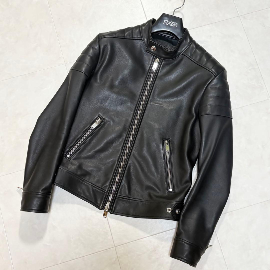 FIXER f-02 シングル ライダース ジャケット ブラック レザー 黒 2