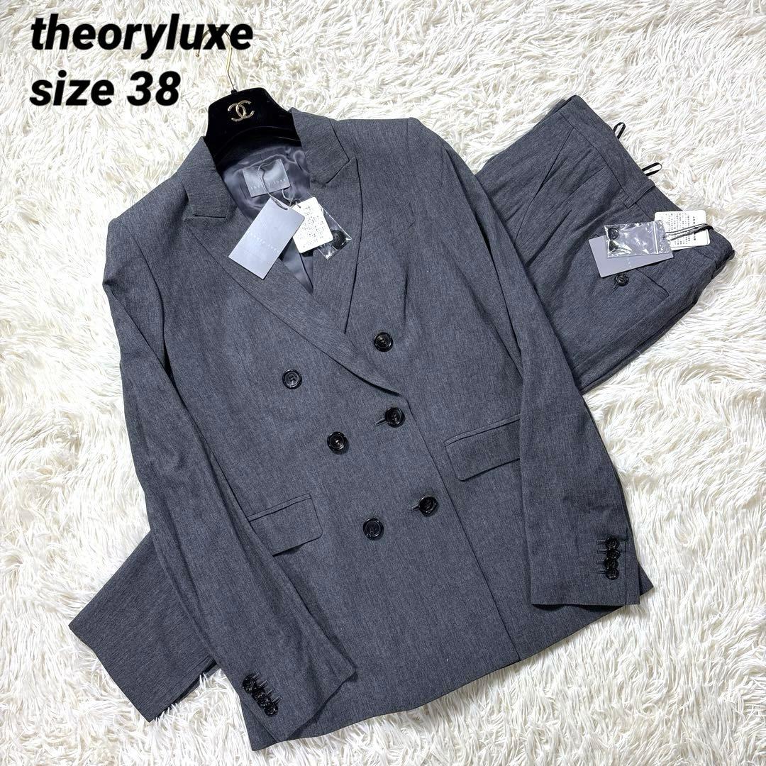 最終価格‼️新品✨セオリーリュクスパンツスーツ セットダブルテーラードJKレーヨン 新品✨セオリーリュクス パンツスーツ セットダブルテーラードJK