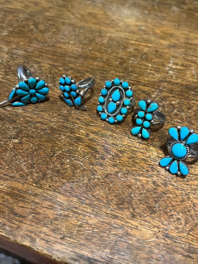 ヴィンテージターコイズリング5点セット