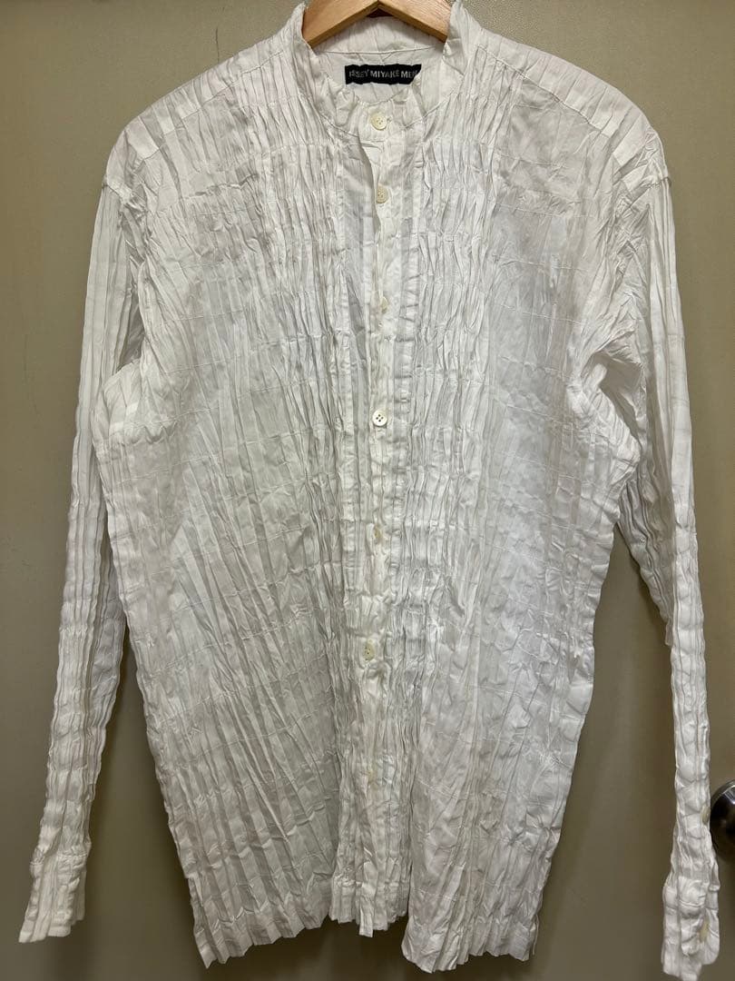 ISSEY MIYAKE MEN ホワイトプリーツシャツ