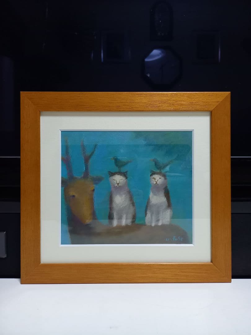 題名　山登り　布施和佳子　猫　作家　パステル画　北欧　モダン　アート 布施和佳子さん絵画展「Happy Days」 2025.11.28〜12.9✨ #布施和佳子