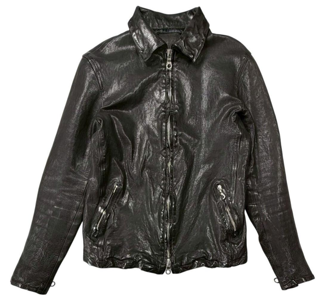 バックラッシュ ジャパンカーフタンニン製品染め レザージャケット ブラック M