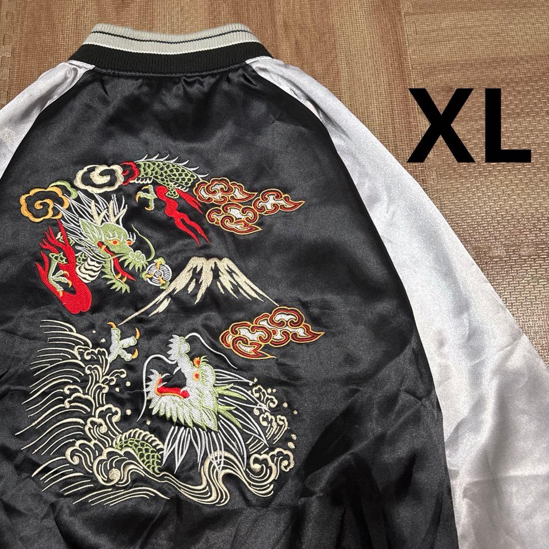 BARCEDOS 日本 龍 スカジャン XL 黒　ブラック　vintage