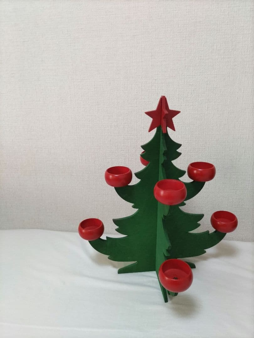 北欧 Nordika 新品 木製クリスマスツリー型キャンドルホルダー レア 北欧 Nordika 新品 木製クリスマスツリー型キャンドルホルダー レア