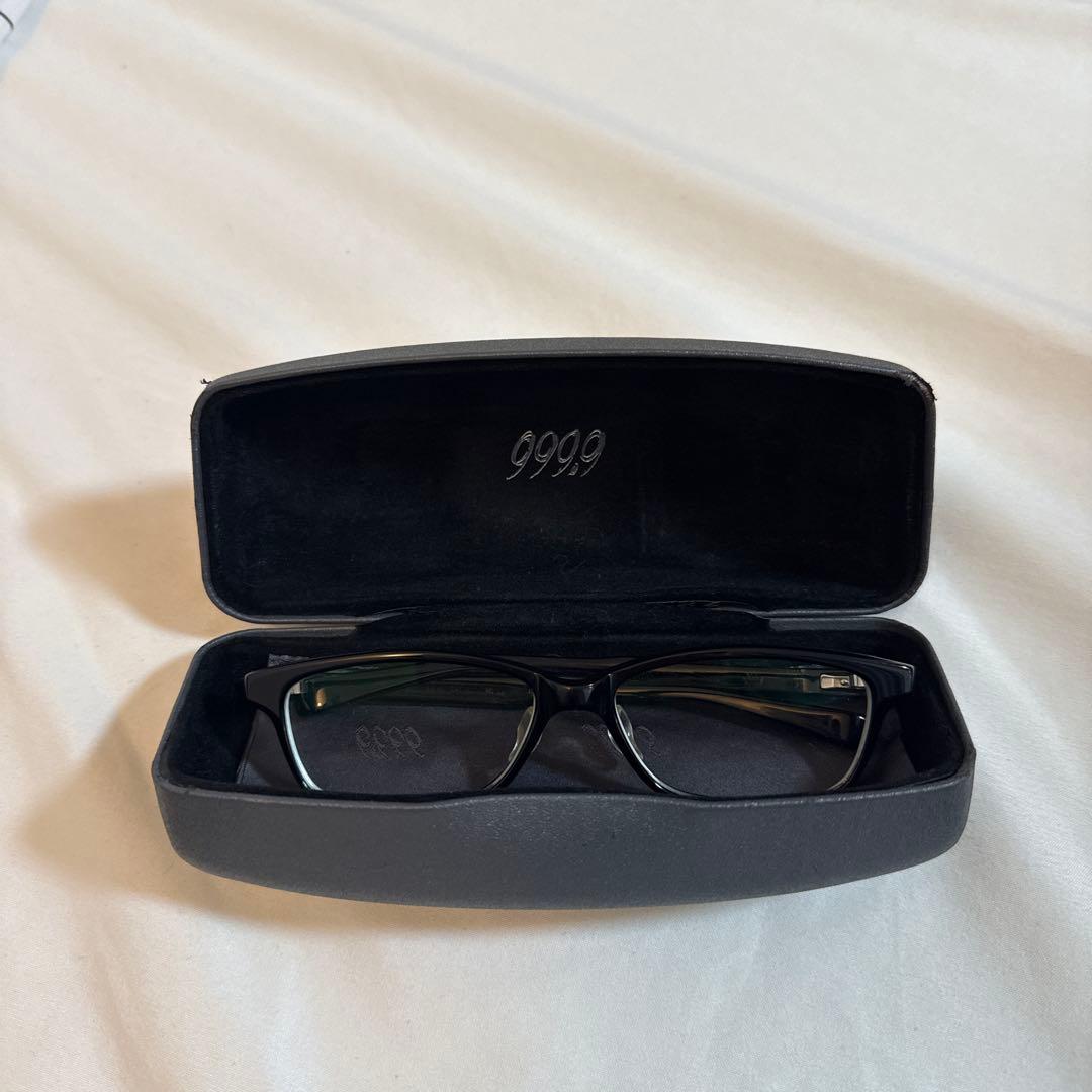 999.9 ブラック スクエア メガネ(度あり)