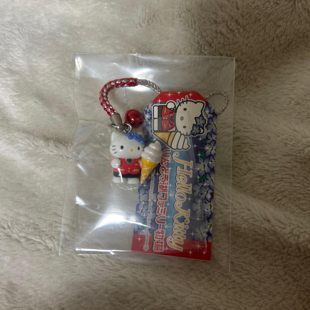那須ハイランドパーク限定 幸福の四葉のクローバー キティ 根付 ストラップ