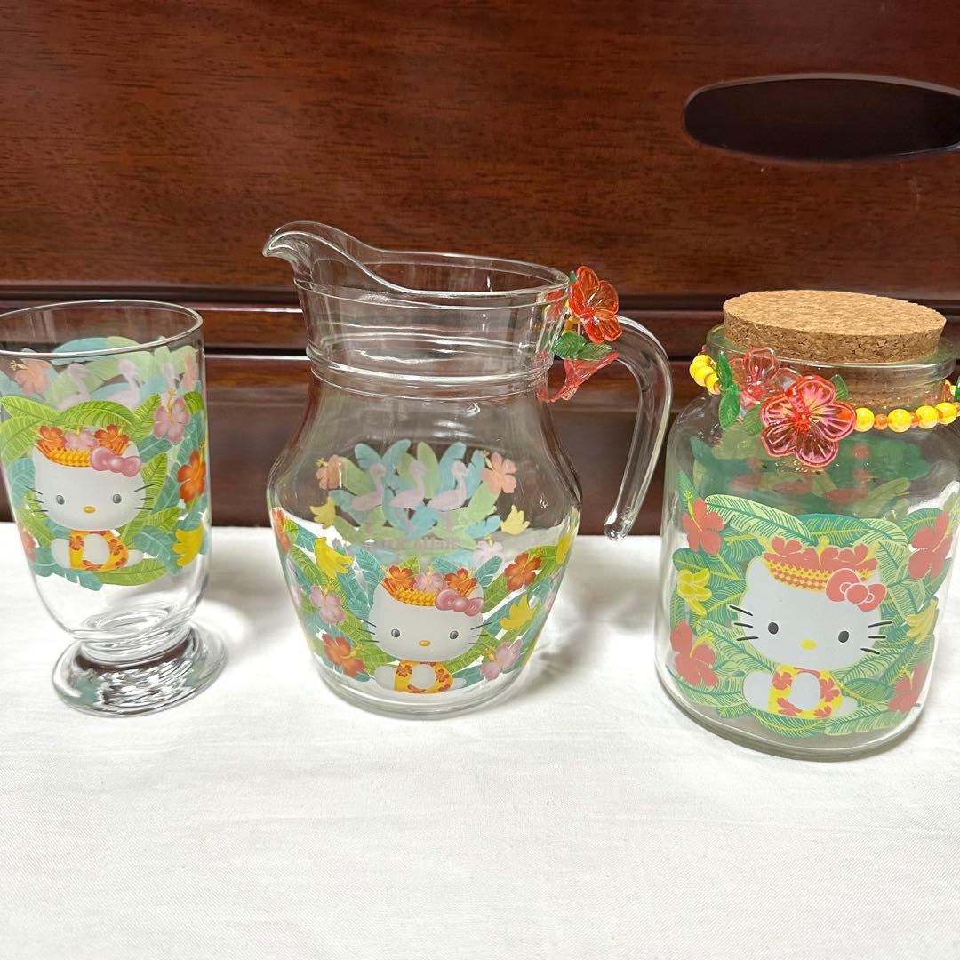 希少品　サンリオ　ハローキティ　トロピカル　ハイビスカスキティ　グラスまとめ売り