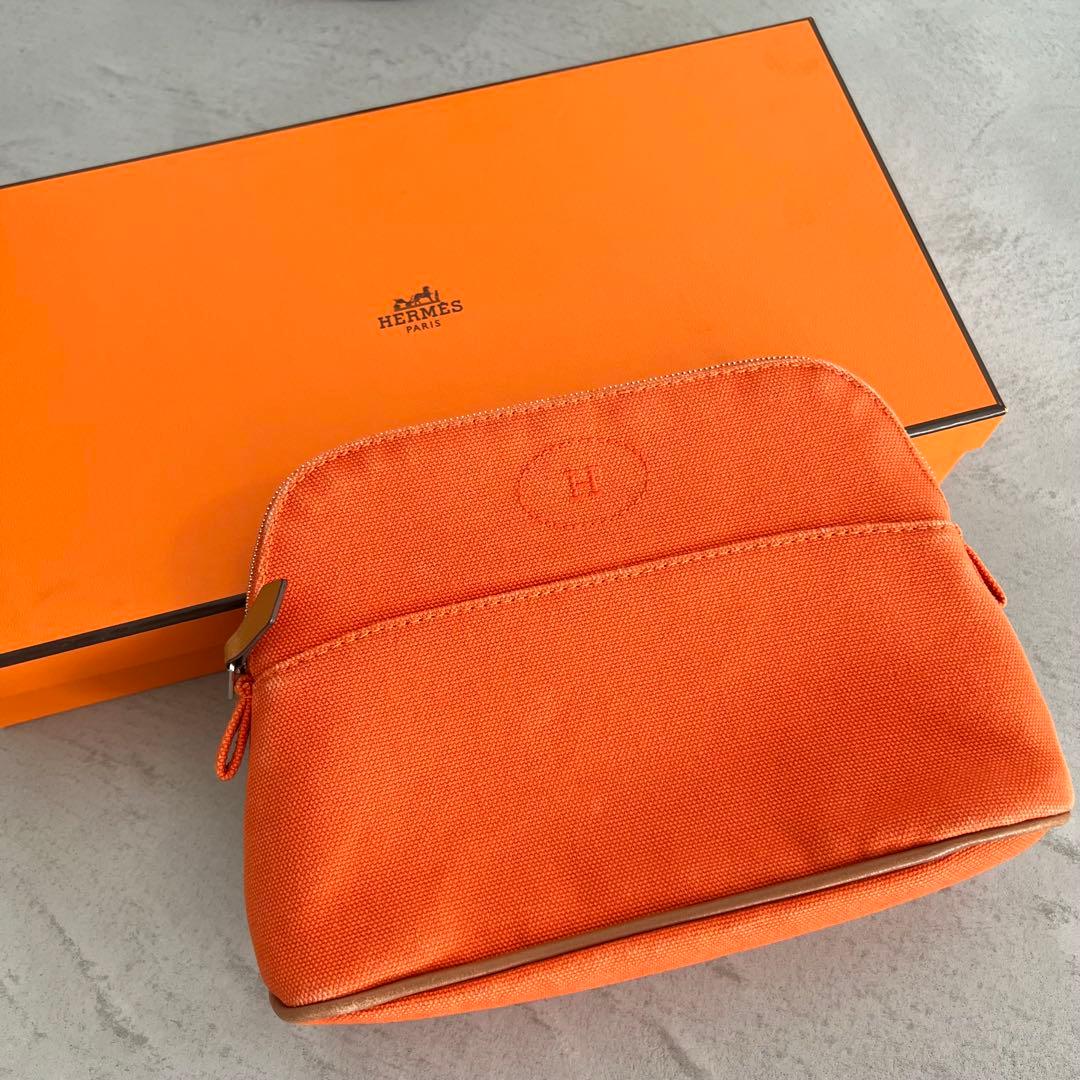 【今月まで掲載】HERMES ボリードポーチ20 オレンジ