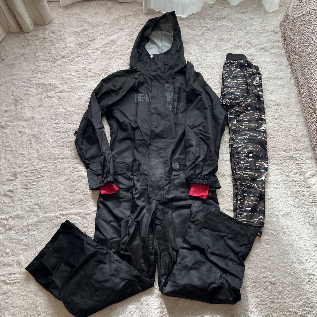 黒スノーボードウェア　プロテクターセット